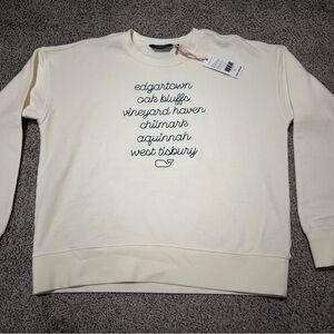 Vineyard Vines - NWT - Martha’s Vineyard - Women's Cream Sweater with Blue Text
